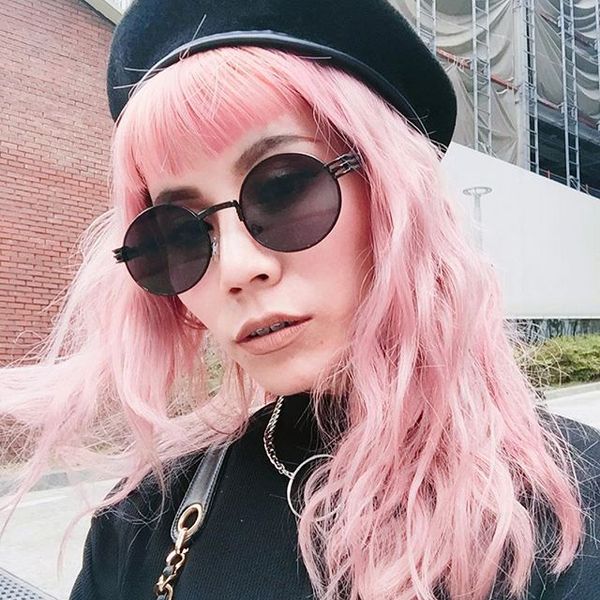 

2018 luxury metal sunglasses men round sunglass steampunk coating glasses vintage retro lentes of male sun, White;black