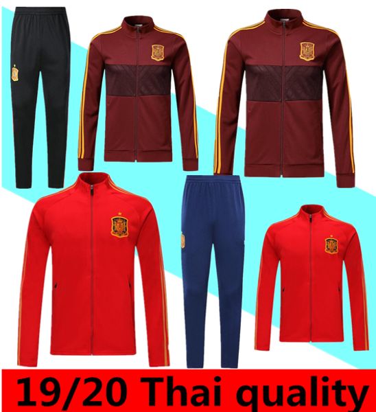 

2019 2020 spain jacket tracksuit camiseta espaÃ±a morata a.iniesta fabregas joao felix messi football real madrid jacket training suit, Black