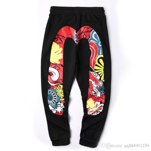 

mens high street fashion brand design sweatpants new big m printing jogger casual long pants mens hip hop sweatpants szie m-3xl, Black
