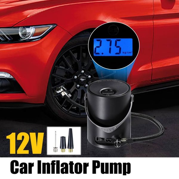 

12v handheld inflatable air pump car air compressor tyre inflator lcd digital rechargeable for auto emergency motorcycle