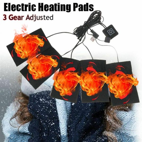 

5 or 8 pad 1 set usb winter warm heated jacket heating pad outdoor themal warm winter heating vest pads for diy heated clothing, Black;blue