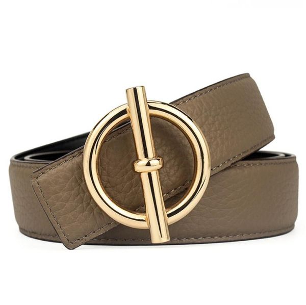 

with box handbag mens belts woman belt brand smooth buckle man belts width 3.4cm 10 color, Black;brown