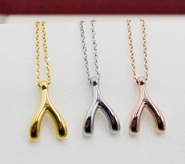 

wishbone necklace rose gold selling necklace jewelry drop shipping, Silver
