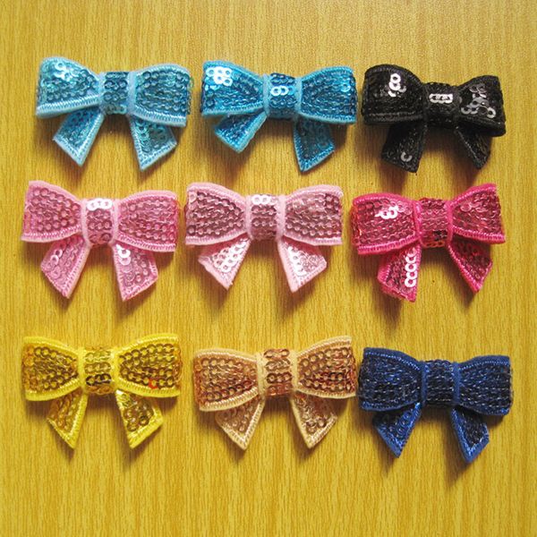 

new sequin bowknots diy clothing accessories for baby girl headbands hair clips girls corsage flower hair accessories pgraphy props, Slivery;white