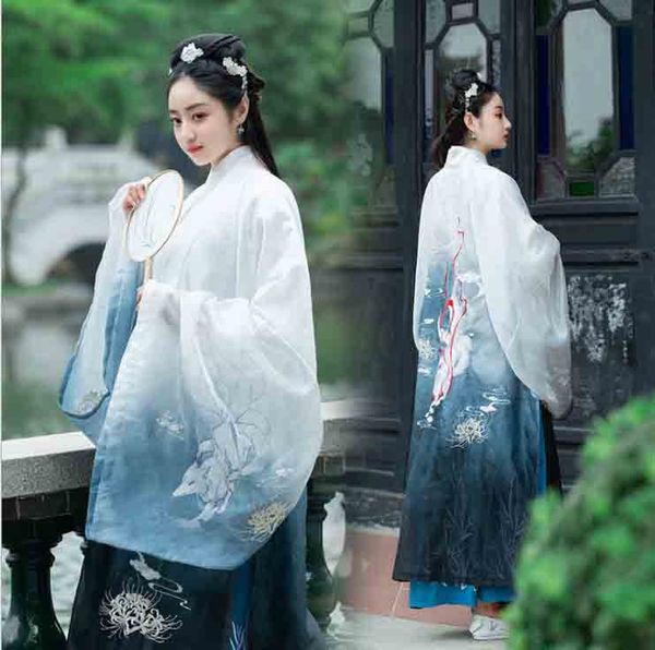 

women hanfu vintage ancient chinese outer coats 3 piece set role play female carnival halloween cos costume for lady plus size