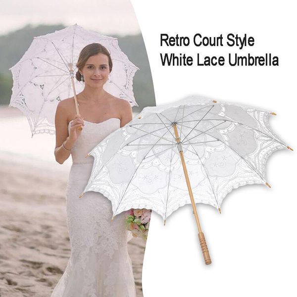 

white vintage lace wedding umbrella cosplay prop decor pgraphy bridal diy craft lace sunshade wedding favor