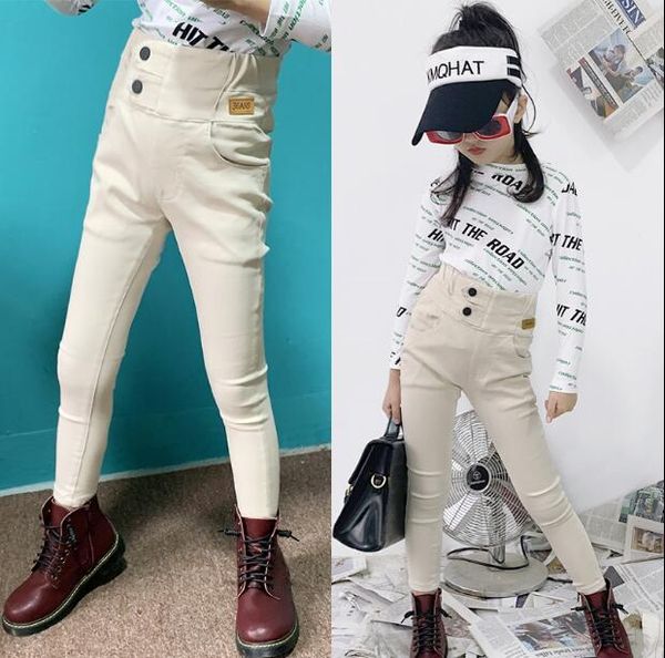 

2020 new girls long pants spring cotton fashion girls pants 4-10t c784, Blue