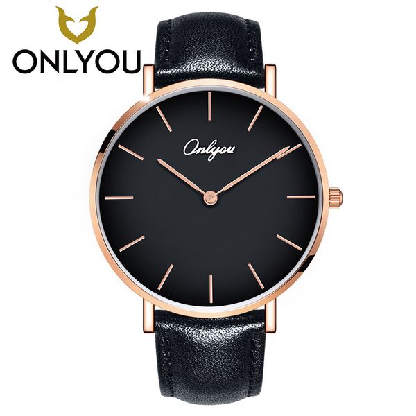 

onlyou men luxury quartz watch woman brand male wristwatch fashion waterproof leather clock 81161l, Slivery;brown
