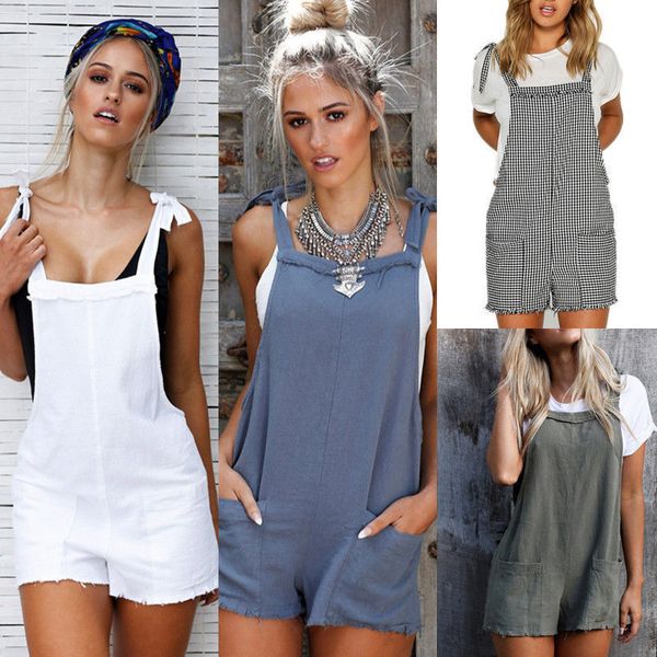 

womens designerwoolen jumpsuit shorts straps, Black;white