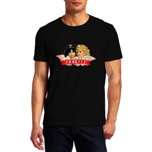 

fiorucci black logo tshirt comfortable t shirt casual short sleeve print 100% cotton short sleeve t-shirt new tees, White;black