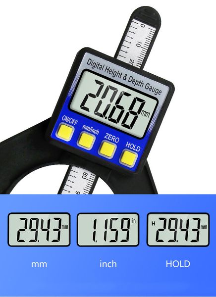 

высококачественная линейка глубины 0-80 мм. цифровой дисплей. деревообрабатывающая настольная пила. высотомер. цифровой дисплей. штангенцирк