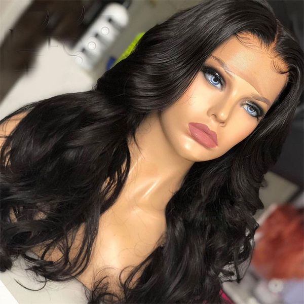 

body wave full lace human hair wigs with baby hair 180% density wavy lace front wigs with natural hairline malaysian remy hair, Black;brown