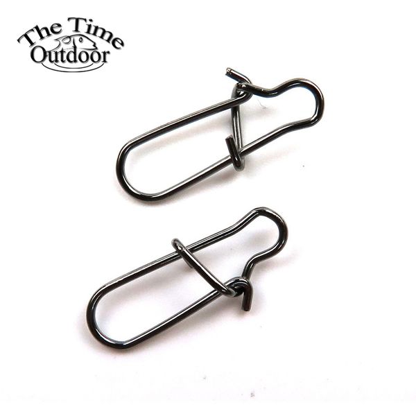 

100pcs/pack high bearing fishing snap stainless steel fishing barrel swivel safety snaps lure accessories connector snap pesca
