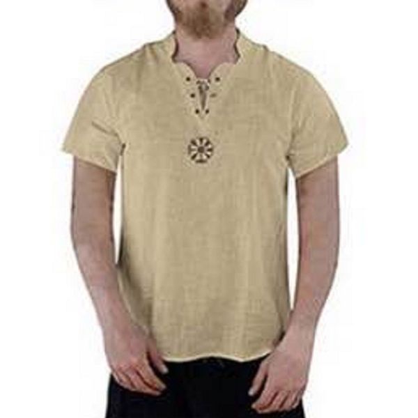 

men's casual pirate t-shirt renaissance medieval short sleeve party cotton blend summer men's short sleeve, White;black
