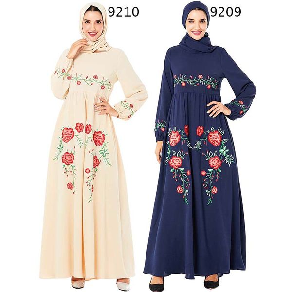 

floral arabic abaya dubai hijab muslim dress jilbab kaftan abayas for women turkish dresses caftan grote maten dames kleding, Red