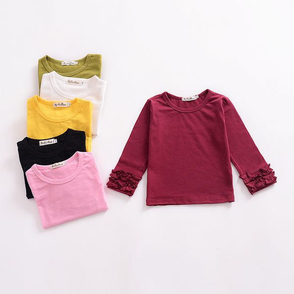 

fashion kids blank t shirts online shopping girl long sleeve round neck girls cottontee 19110101, Blue