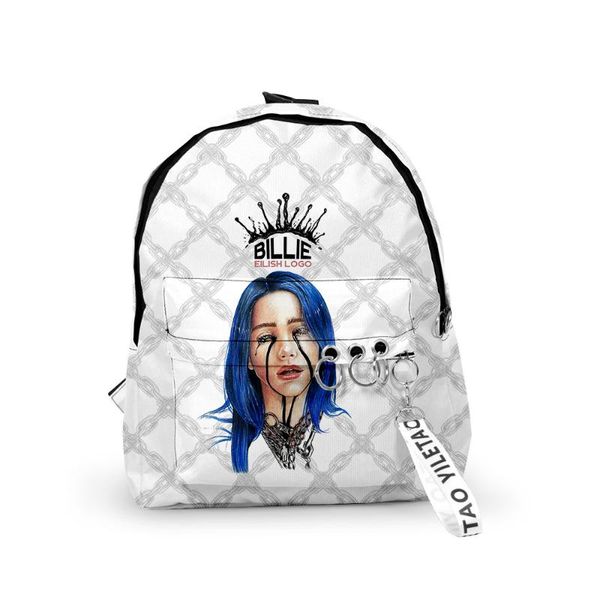 

3d печать билли эйлиш водонепроницаемый нейлоновый рюкзак для женщин мульти карманные дорожные рюкзаки женская сумка для подростков книга mo