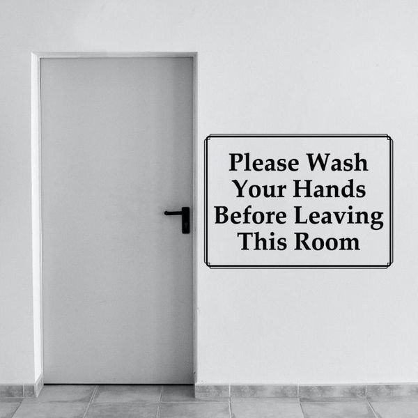 

wash hand signage comfort room wall sticker removable mural signage for public bathroom decoration a002094