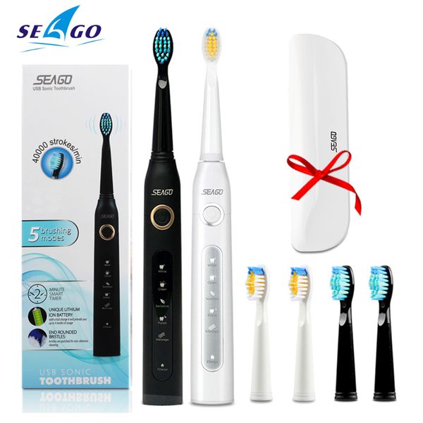 

seago sg507b electric toothbrushes sonic automatic timer brush usb rechargeable electric tooth brush waterproof gift box