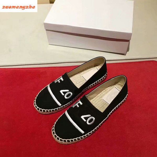 

новый salefashionable вышитые соломы тканые обувь рыбак любителей ленивые головы тигра обувь, Black