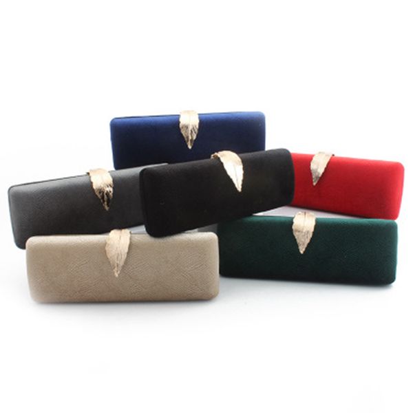 

2019 fashion ladies shoulder bags solid color evening bags golden leaves small mini party versatile handbags lby