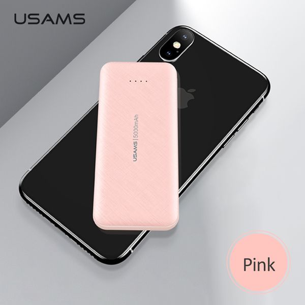 

usams 5000mah mini power bank portable charger dual input fast charging powerbank for xiaomi iphone external battery poverbank