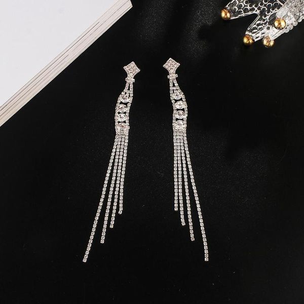 

yfjewe блеие rhinestone длинне киокой падение еѬги дл женин гипеѬбола полнй, Silver