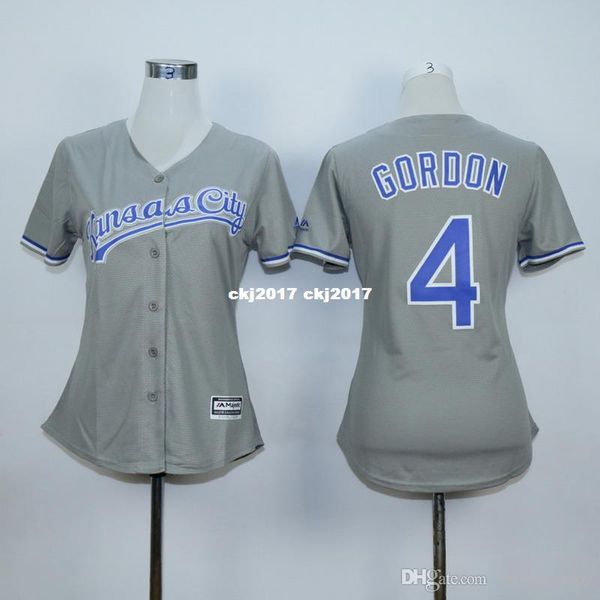 

2016 womens #4 alex gordon gianting home alternate flexbase stitched white gray blue retro jerseys, Blue;black