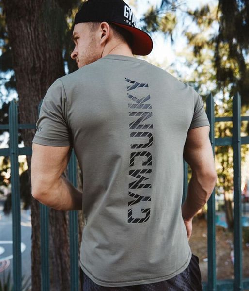 

new men cotton short sleeve t-shirt gyms fitness bodybuilding clothing man workout t shirt casual brand tee, White;black