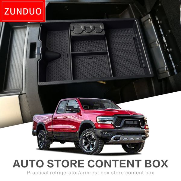 

zunduo armrest box storage for dodge 1500 2500 3500 2009-2018 interior accessories abs+pvc