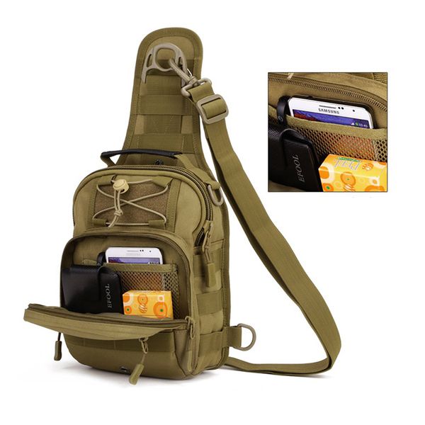 

adults nylon oxford fabric multifunctional chest shoulder satchel bag tactical sling pack camping shoulder pack
