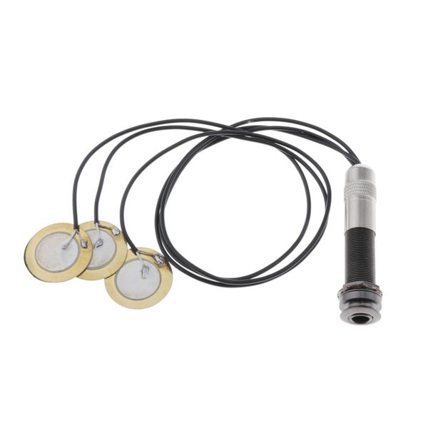 

set of 3 acoustic guitar transducer amplifier tail nail pickup diy parts