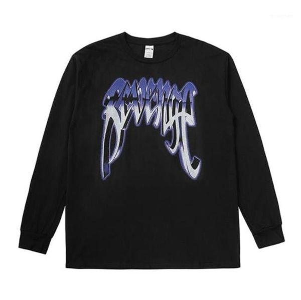 

designer t shirts 3d letter printed casual loose long sleeved crew neck pullover t shirts fashion mens and women tees xxxtentacion mens, White;black