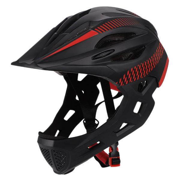 

children bike helmet full face off-road mtb bicycle helmet sports kids full covered helmets with/ rear light