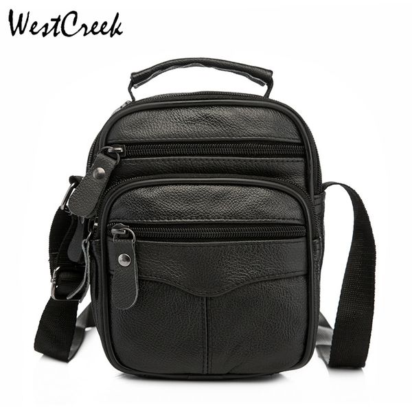 

westcreek brand vintage genuine leather small travel male messenger bag oil wax leather black men crossbody bags shoulder bags