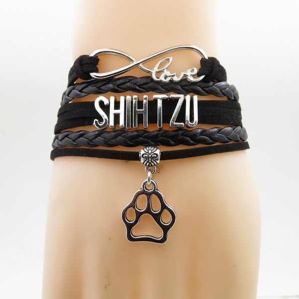 

shih tzu bracelet dog charm shih tzu mom bangles fashion dog bracelet, Black