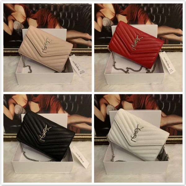 

handbags caviar metal chain gold silver handbag genuine leather bag flip cover diagonal shoulder bags