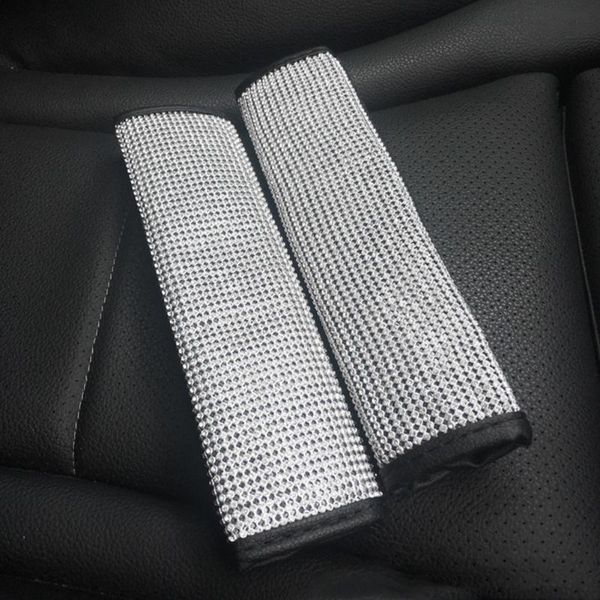 

6pcs knob seat belt shift gear cushion decor accessories car luster practical crystal anti-slip cover handbrake diamond auto