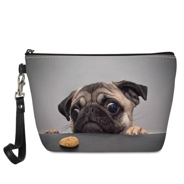 

pug dog 3d printing women makeup bags waterproof cosmetics pouchs female storage bags 2020 new arrival cosmetiquero