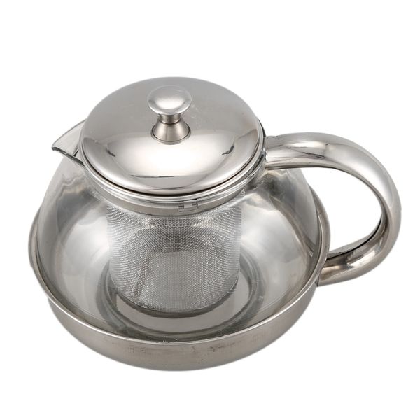 

eleg-stainless glass teapot loose infuser coffee tea leaf herbal decor