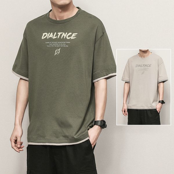 

men's comfort soft short sleeve t-shirt teen casual alphabet printing loose crew neckt-shirt for summer, White;black