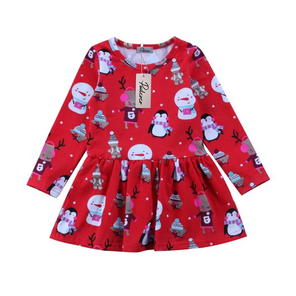 

baby girl christmas clothes малыш дети с длинным рукавом рождественская вечеринка платья принцессы для девочек костюм vestido, Red;yellow