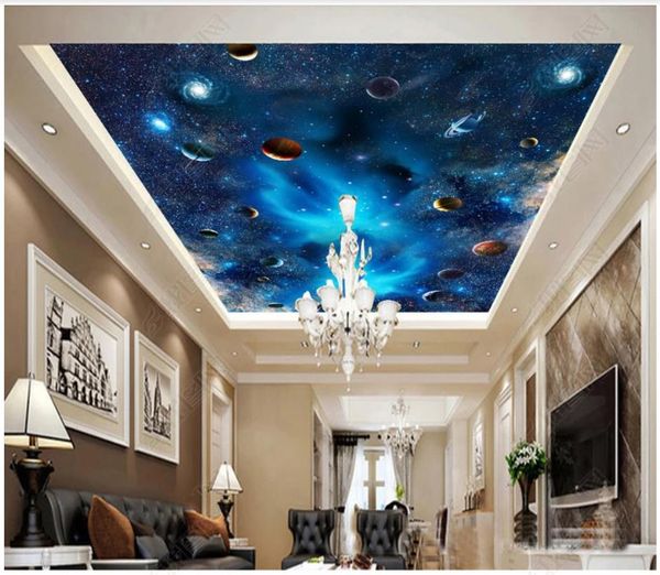 Custom 3d Photo Background Ceiling Silk Material Zenith Mural