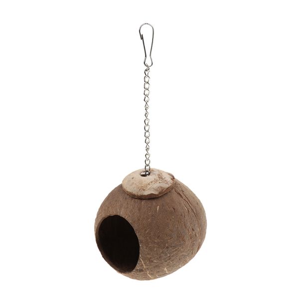 

handmake natural pet parrot toy natural coconut shell bird nest house