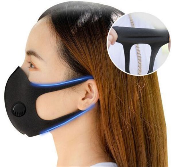 

ups shipin stock pm2.5 dustproof face breathing valve sponge washable reusable anti-dust fog face spong mask