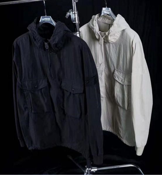 

19ss mens дизайнер балахон ghost piece куртка / анорак cotton nylon тела пуловер куртка мужчины женщины пальто мода outerwearoqec, Black;brown