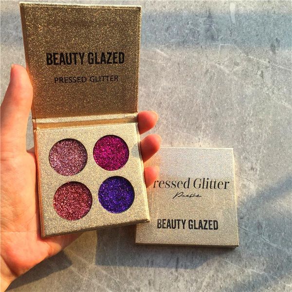 

new красота глазированный блеск eyeshadow palette продолжительный водонепроницаемый 4 цвета shimmer макияж инструмент