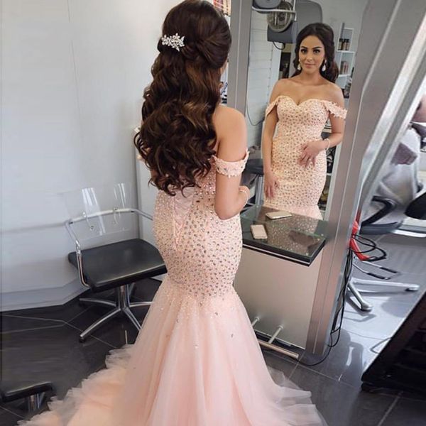 

sparkly crystal dresses evening wear off shoulder mermaid dress lace-up open back formal dresses evening gowns prom party dress long 2019, Black;red