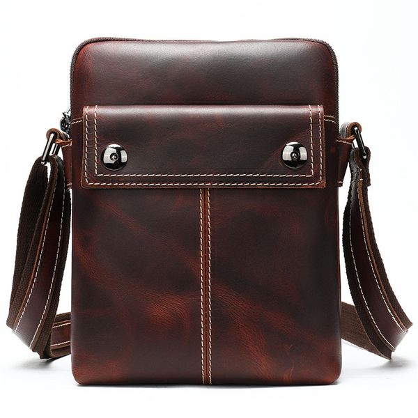 

crazy horse leather men's shoulder bag vintage messenger bags men bolsos male crossbody bags man's handbag sling bag for man