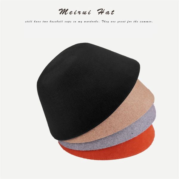 

autumn and winter fashion female sunshade caps pure wool material harajuku floppy bucket bucket mountaineering hat male fishing
